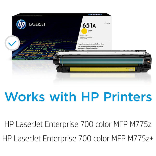 HP 651A Yellow Original LaserJet Toner Cartridge (CE341A)