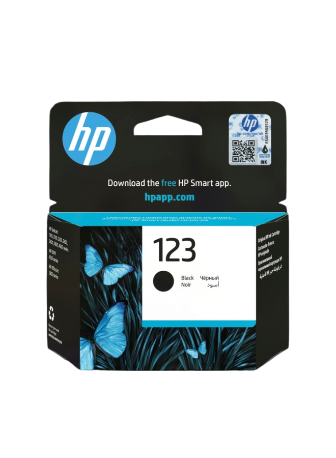 Hp 123 Black Original Ink Cartridge - F6V17Ae