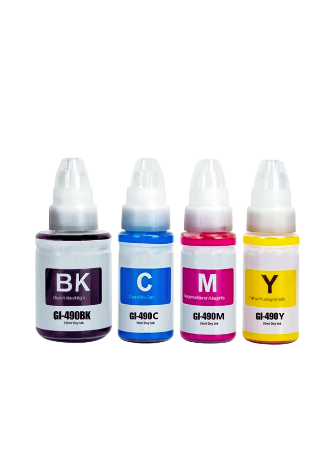 Refill Ink for Canon PIXMA Printers – 4-Pack (Black, Cyan, Magenta, Yellow, Compatible)