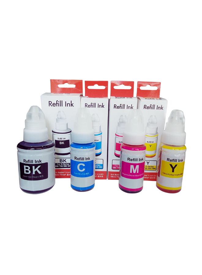 Refill Ink for Canon PIXMA Printers – 4-Pack (Black, Cyan, Magenta, Yellow, Compatible)
